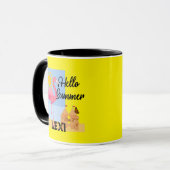 ハローサマーピンクフラミンゴデザイン – コンボマグカップ マグカップ (正面左)