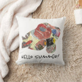 ハローサマーフィッシュサンゴ熱帯海の水色 クッション (ブランケット)