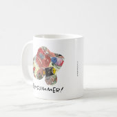 ハローサマーフィッシュサンゴ熱帯海の水色 コーヒーマグカップ (正面左)