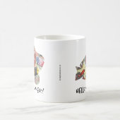 ハローサマーフィッシュサンゴ熱帯海の水色 コーヒーマグカップ (中央)