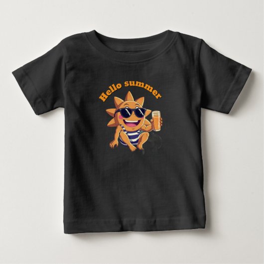 ハローサマーベビーボディスーツ ベビーTシャツ (正面)