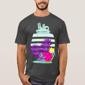 ハローサマーメロングラディエントサンギフトアイディア Tシャツ