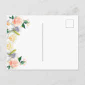 ハローサマーラッシュ花模様ホワイトコーラルピーチガーデン ポストカード (裏面)