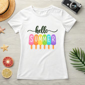 ハローサマーレインボー ; 楽しいカラフルな休暇 Tシャツ