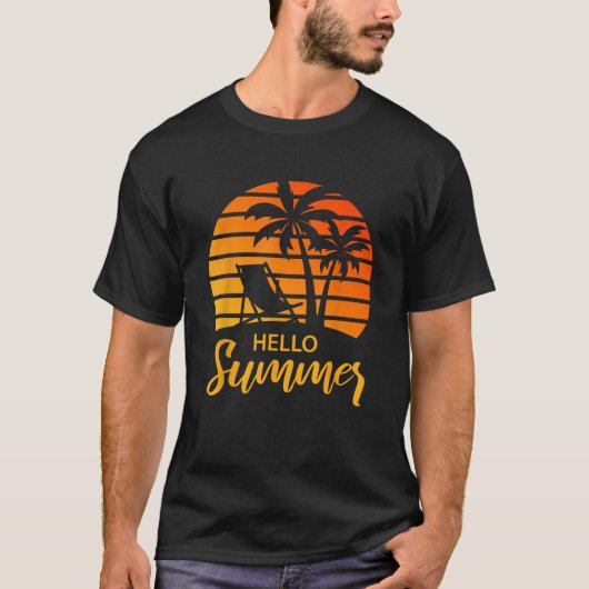 ハローサマーレトロヴィンテージバケーション Tシャツ (正面)