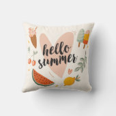 ハローサマー引用文カラフルかわいい子供部屋キッズ クッション (裏面)