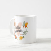 ハローサマー引用文カラフルかわいい コーヒーマグカップ (正面左)