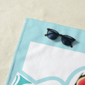 ハローサマー引用文ビーチアンブレラスイカブルー ビーチタオル (インサイチュ)