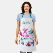 ハローサマー海ライフ、スイカ、アイスクリーム エプロン (着用した状態)