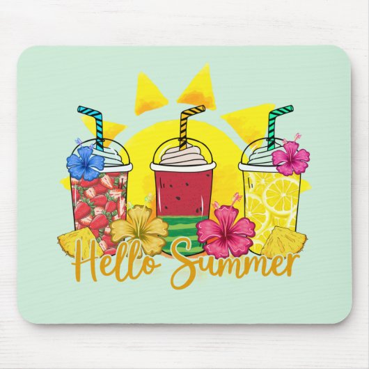 ハローサマー鮮やかトロピカルフルーツスムージー マウスパッド (正面)