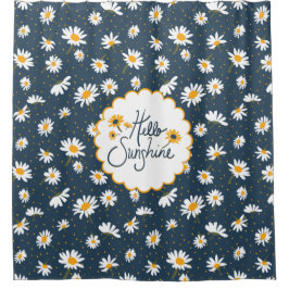 ハローサンシャイクラシックンデイジー花 シャワーカーテン