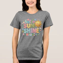 ハローサンシャインのかぎ針編み風フラワー トライブレンドTシャツ