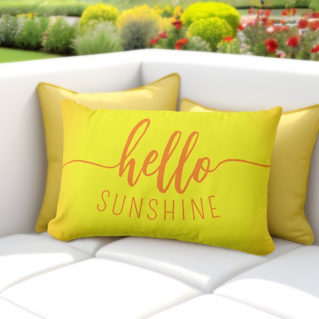 ハローサンシャインイエローアウトドアランバーピロー アウトドアクッション (Hello Sunshine Pillow: Brighten Up Your Outdoor Space! ☀️🌼)