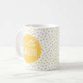 ハローサンシャインイエローサンフェイク金ゴールドホイルドットマグ コーヒーマグカップ (正面左)