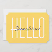 ハローサンシャインイエローハッピーキュートタイポグラフィ ノートカード (正面)