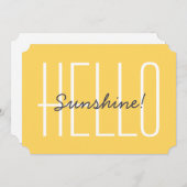 ハローサンシャインイエローハッピーキュートタイポグラフィ ノートカード (正面/裏面)