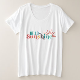 ハローサンシャインサマービーチ湖 プラスサイズTシャツ