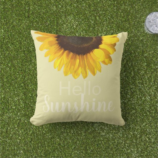 ハローサンシャインサンフラワーアウトドア枕 アウトドアクッション (芝生)