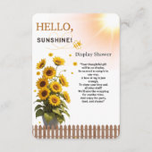 ハローサンシャインサンフラワーガーデンベビーシャワー エンクロージャーカード (正面)