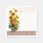 ハローサンシャインサンフラワーガーデンベビーシャワー スタンダードカクテルナプキン (正面)