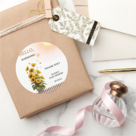 ハローサンシャインサンフラワーガーデンベビーシャワー ラウンドシール