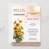 ハローサンシャインサンフラワーガーデンベビーシャワー 招待状 (正面)