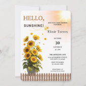 ハローサンシャインサンフラワーガーデンベビーシャワー 招待状 (正面)