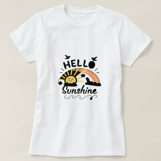 ハローサンシャインブライトイエローサマー Tシャツ (デザイン正面)