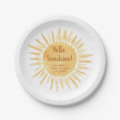 ハローサンシャインボホベイビーシャワー ペーパープレート (正面)