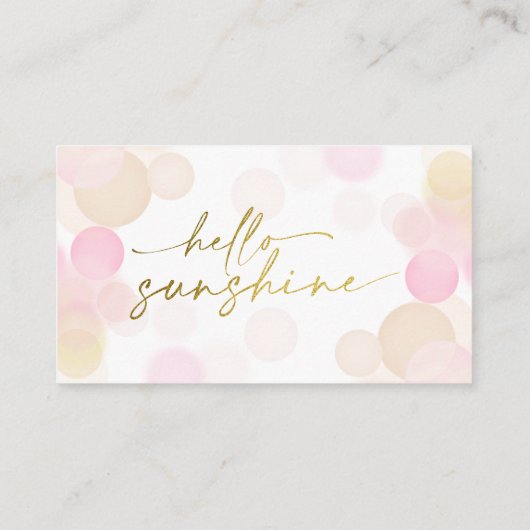 ハローサンシャインボホモダンハッピーベビーガールシャワー エンクロージャーカード (裏面)