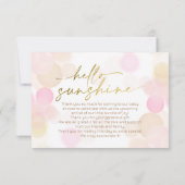 ハローサンシャインボホモダンハッピーベビーガールシャワー サンキューカード (裏面)