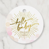 ハローサンシャインボホモダンハッピーベビーガールシャワー フェイバータグ (裏面)