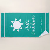 ハローサンシャイン夏ビーチタオルと名前をカスタムする ビーチタオル (正面)