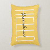 ハローサンシャイン引用文陽気な装飾黄色 アクセントクッション (正面(垂直))