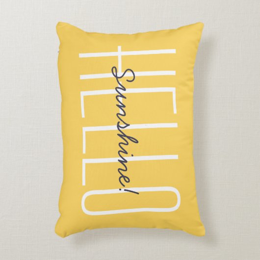 ハローサンシャイン引用文陽気な装飾黄色 アクセントクッション (正面(垂直))
