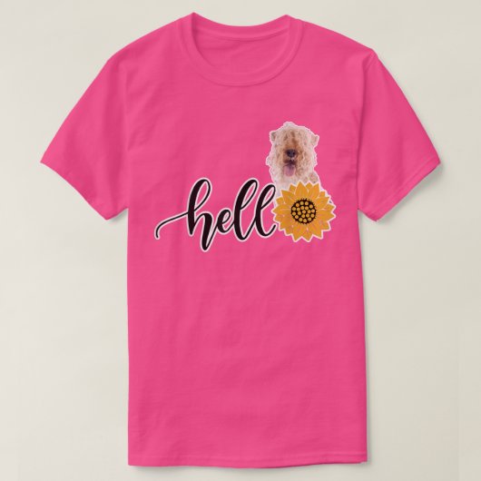 ハローサンフラワーレイクランドテリア Tシャツ (デザイン正面)