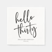 ハローサーティミニマリスト30th誕生日パーティー スタンダードカクテルナプキン (正面)