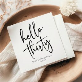 ハローサーティミニマリスト30th誕生日パーティー スタンダードカクテルナプキン