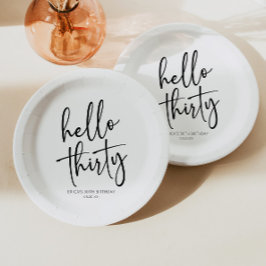 ハローサーティミニマリスト30th誕生日パーティー ペーパープレート
