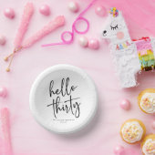 ハローサーティミニマリスト30th誕生日パーティー ペーパーボウル (パーティー)