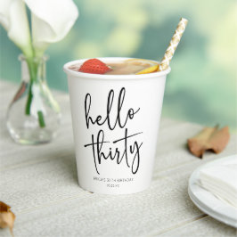 ハローサーティミニマリスト30th誕生日パーティー 紙コップ