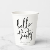 ハローサーティミニマリスト30th誕生日パーティー 紙コップ (裏面)