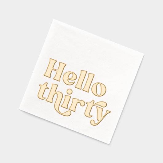 ハローサーティモダンタイポグラフィ30歳の誕生日 箔ナプキン (左)