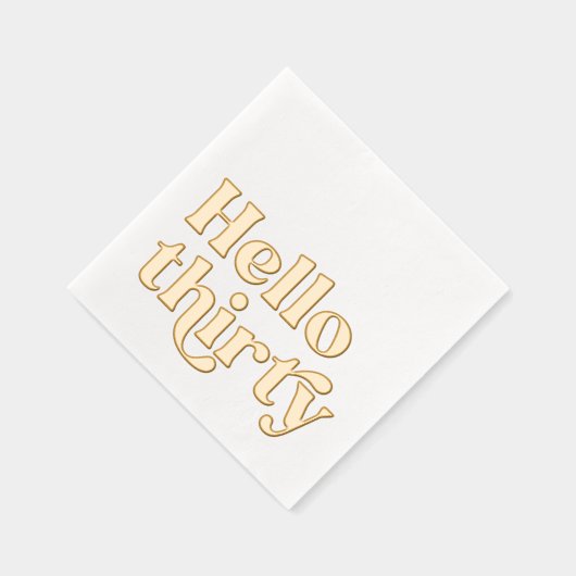 ハローサーティモダンタイポグラフィ30歳の誕生日 箔ナプキン (右)
