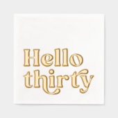 ハローサーティモダンタイポグラフィ30歳の誕生日 箔ナプキン (正面)