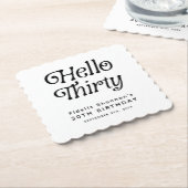 ハローサーティレトロ30歳の誕生日 ペーパーコースター (アングル)