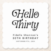 ハローサーティレトロ30歳の誕生日 ペーパーコースター (正面)