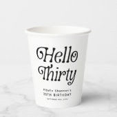 ハローサーティレトロ30歳の誕生日 紙コップ (正面)