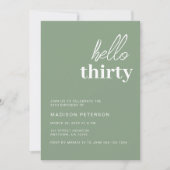 ハローサーティースゲモダンリーグリーン誕生日パーティー 招待状 (正面)