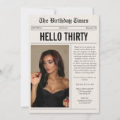 ハローサーティー 写真新聞 30歳の誕生日 招待状 (正面)